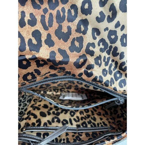 Kate Landry Plaid Silver Pattern Metal Studs Animal Print Inside Shoulder Bag - Picture 11 of 13